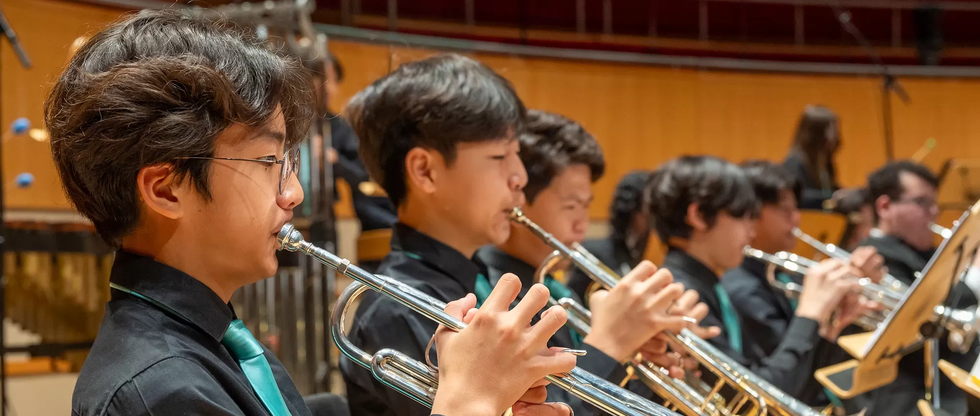 Pacific Symphony Youth Concert Band trumpet players