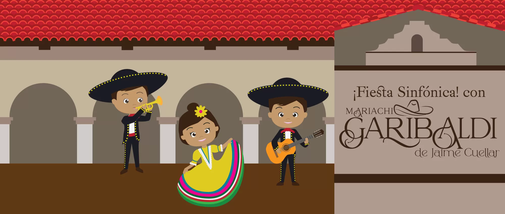 Illustration of Mariachi players