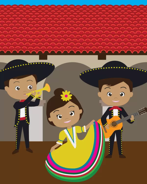 Illustration of Mariachi players