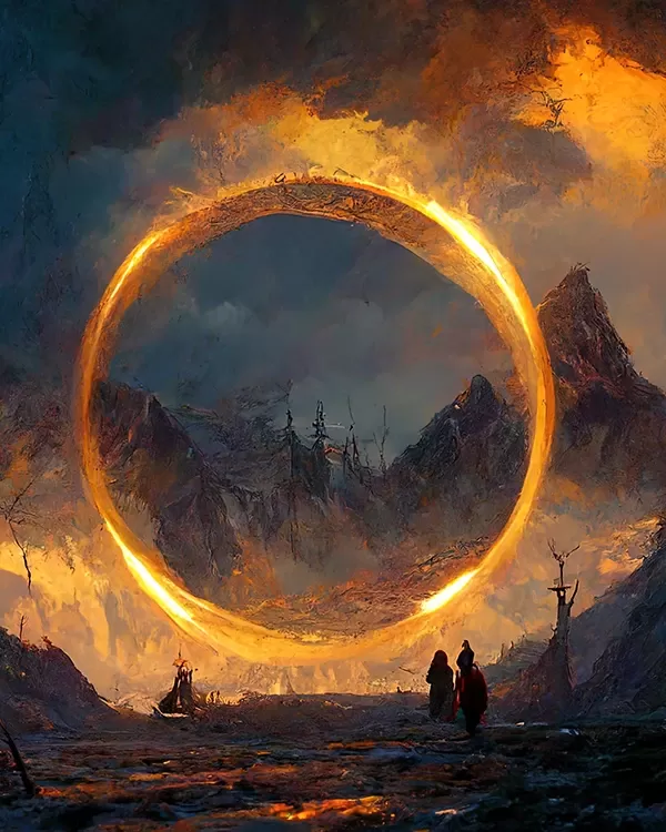 Ring of Fire in the sky with an ominous background