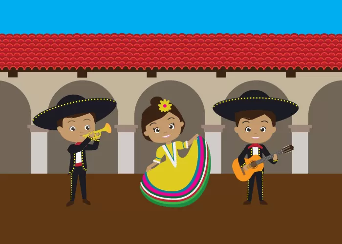 Illustration of Mariachi players